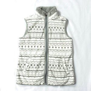 Karen Scott Sport Fleece Lined Fairisle-Print Sherpa-Trim Vest Size 2P NWT